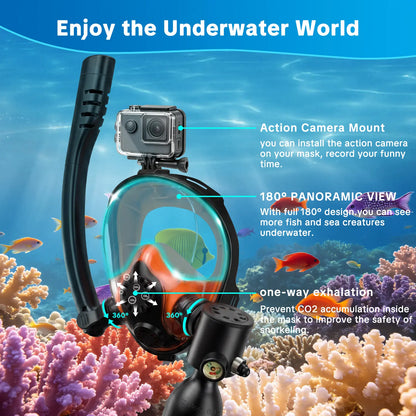 Mini Scuba Tank 0.5L with Full Face Diving Mask