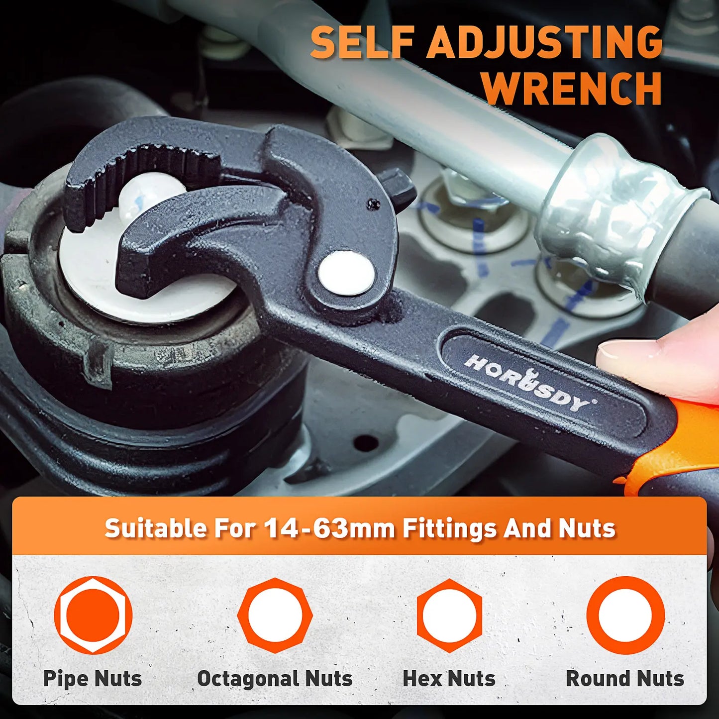 Self-Adjusting Pipe Wrench Set (10" & 15")