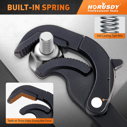 Self-Adjusting Pipe Wrench Set (10" & 15")