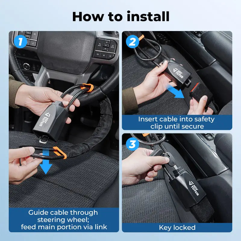 Steering Wheel Lock with Seatbelt Anti-Theft