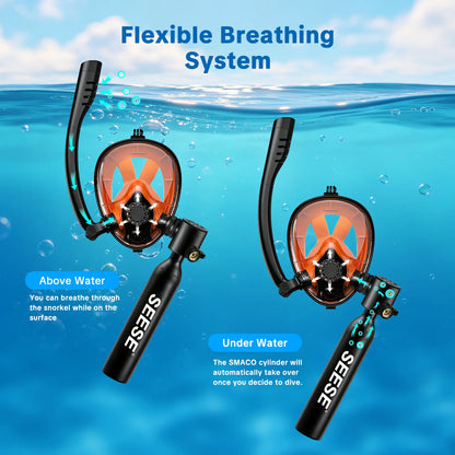 Mini Scuba Tank 0.5L with Full Face Diving Mask