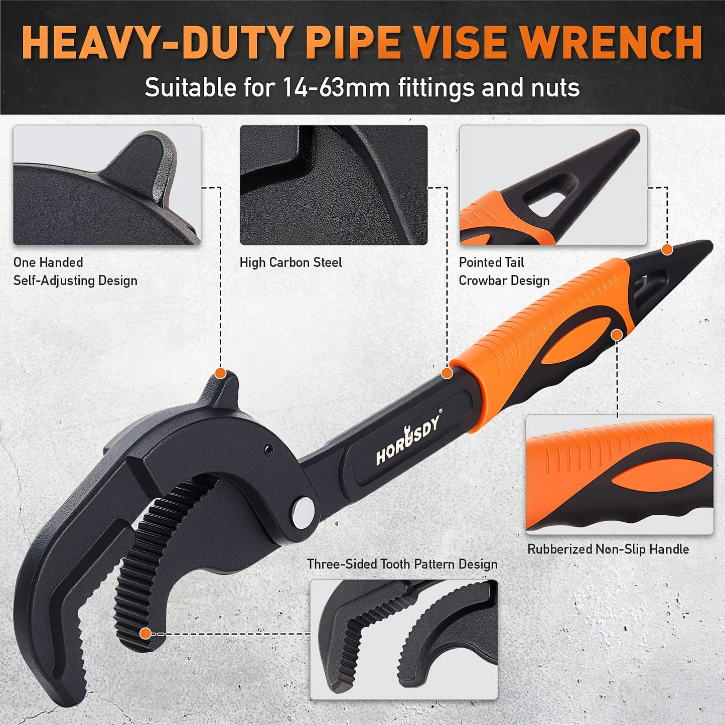 Self-Adjusting Pipe Wrench Set (10" & 15")